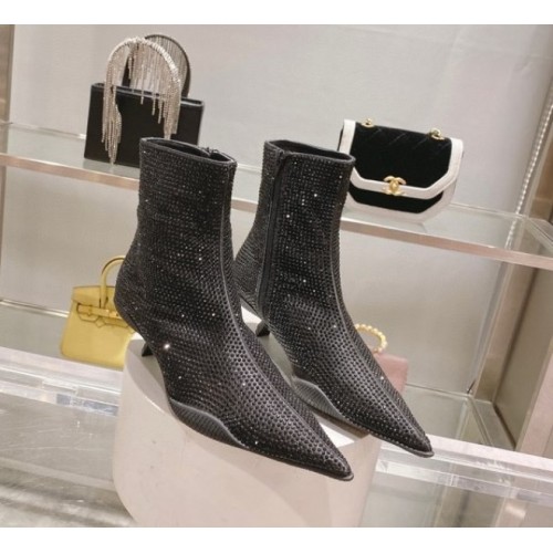 Prada black glitter boots