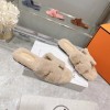 Hermes beige slippers