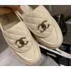 Chanel Flat Loafers White / Black / Beige
