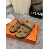 Hermes Chypre brown suede sandal
