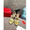 Christian Louboutin So Me 100 Gold Ankle Strap Heel