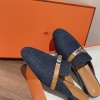 Hermes Oz denim loafers