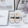 Dior white fur slippers