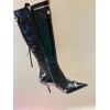 Balenciaga Cagole Buckled Knee-High Leather Boots