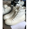 Rick Owens DRKSHDW Canvas High Top White Leather