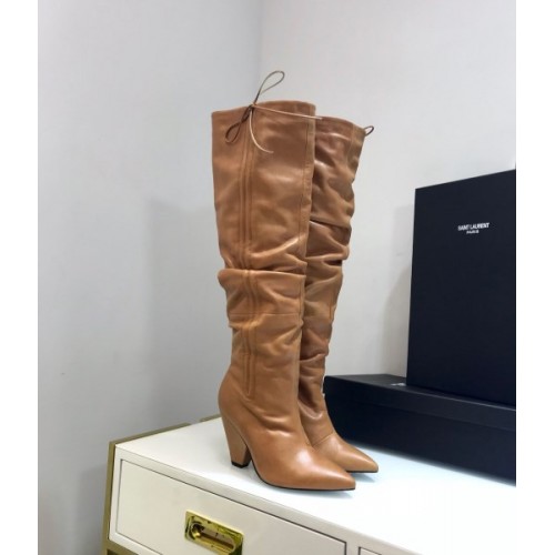 YSL brown high boots