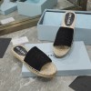 Prada Black Espadrille Slides
