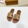 LV slippers Raffia Brown