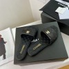 chanel slippers black