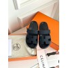 Hermes Chypre black sandal