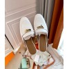 Hermes white flats