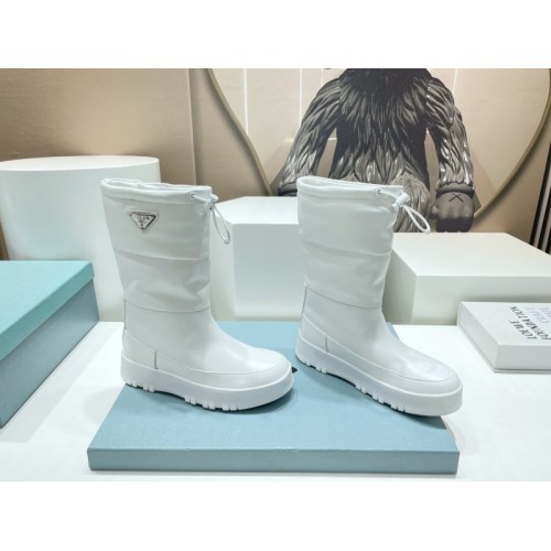 Prada Moon white boots