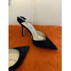 JIMMY CHOO Black Suede Saeda 100 Hotfix Heels