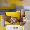 Fendi Feel Light Brown fabric slides