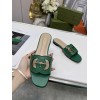 Gucci green GG slippers