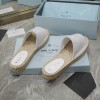 Prada White Espadrille Slides