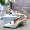 Dior pattern cut white heels