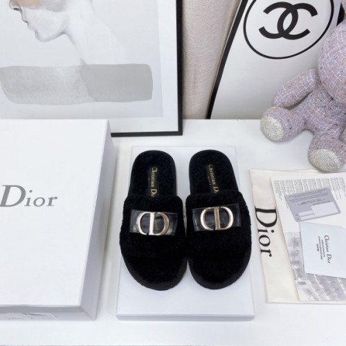 Dior black slippers