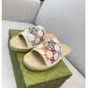 Gucci color GG raffia slippers